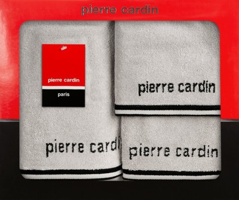 KOMPLET RĘCZNIKÓW 3 SZT ROCCO 40 X 34 X 9 CM SREBRNY