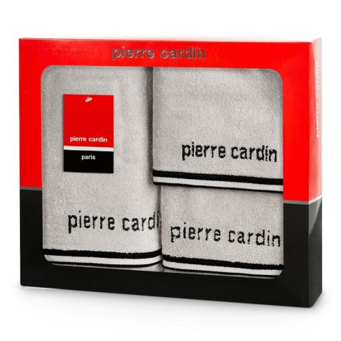 KOMPLET RĘCZNIKÓW 3 SZT ROCCO 40 X 34 X 9 CM SREBRNY