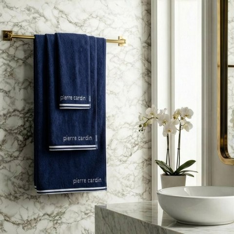 KOMPLET RĘCZNIKÓW 3 SZT ROCCO 40 X 34 X 9 CM GRANATOWY