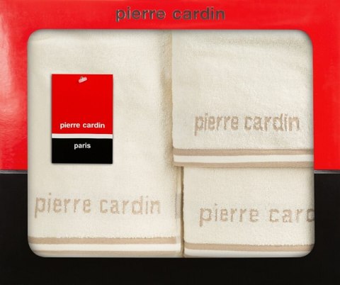 KOMPLET RĘCZNIKÓW 3 SZT ROCCO 40 X 34 X 9 CM KREMOWY