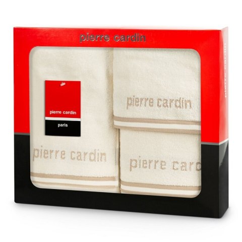 KOMPLET RĘCZNIKÓW 3 SZT ROCCO 40 X 34 X 9 CM KREMOWY