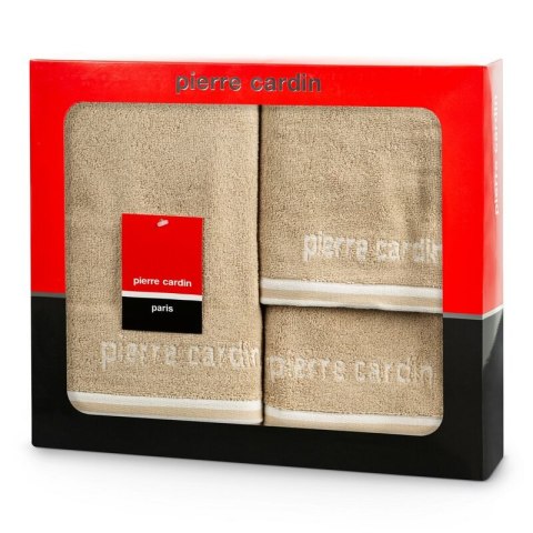 KOMPLET RĘCZNIKÓW 3 SZT ROCCO 40 X 34 X 9 CM BEŻOWY