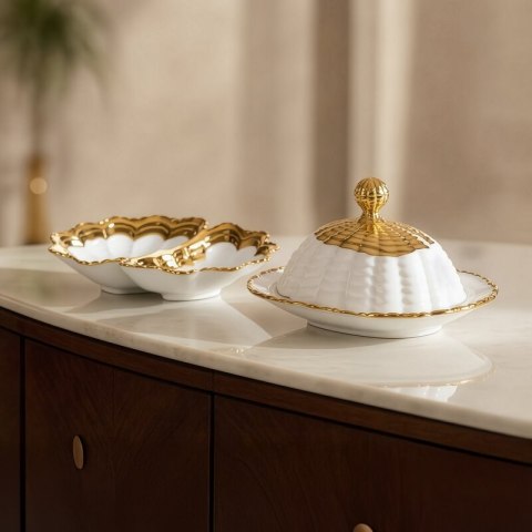 MISA DEKORACYJNA ESTER (01) 20 X 15 X 4 CM BIAŁY