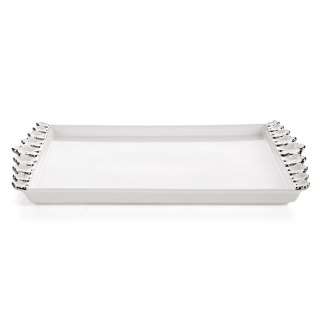 PATERA DEKORACYJNA ARIANA 39 X 22 X 3 CM BIAŁY