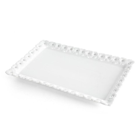 PATERA DEKORACYJNA ELISA (01) 30 X 19 X 3 CM BIAŁY