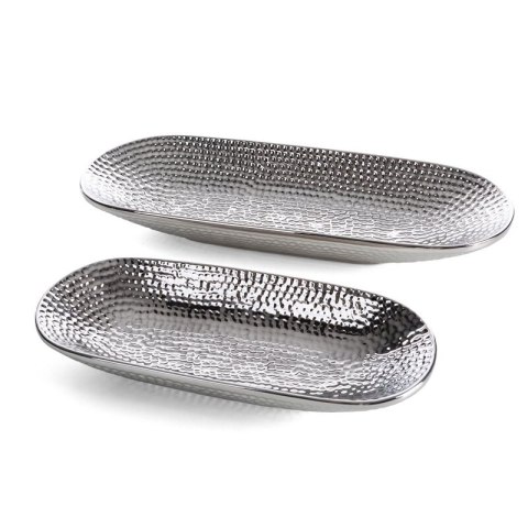 PATERA DEKORACYJNA GREG (01) 41 X 15 X 6 CM SREBRNY