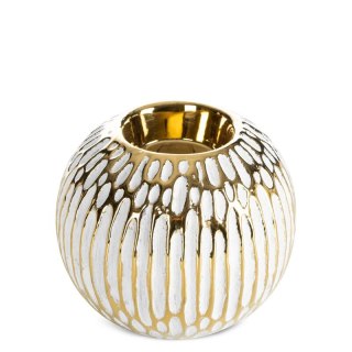 ŚWIECZNIK DEKORACYJNY ANDREA (01) O 10 X 8 CM BIAŁY