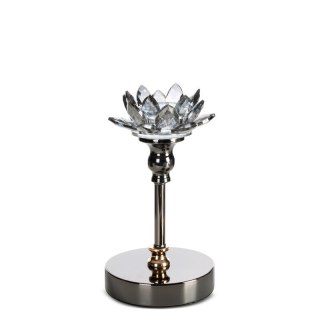 ŚWIECZNIK DEKORACYJNY DALIA O 12 X 19 CM CZARNY