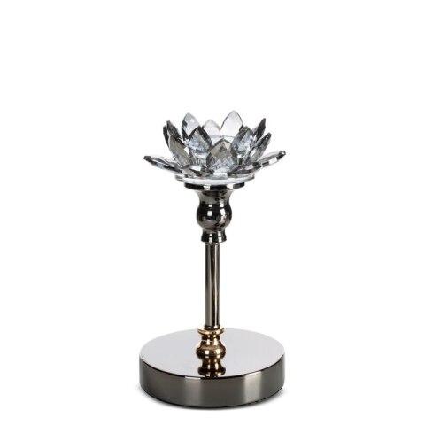 ŚWIECZNIK DEKORACYJNY DALIA O 12 X 19 CM CZARNY