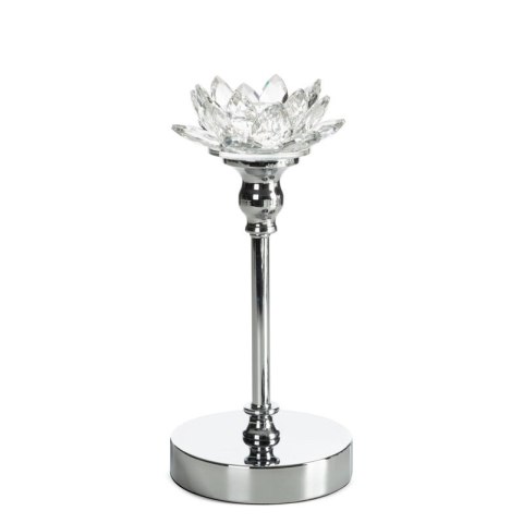 ŚWIECZNIK DEKORACYJNY DALIA O 12 X 19 CM TRANSPARENTNY