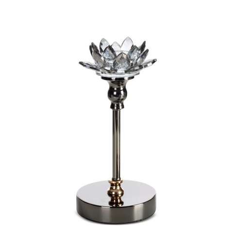 ŚWIECZNIK DEKORACYJNY DALIA O 12 X 24 CM CZARNY