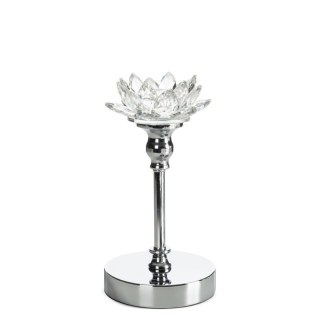 ŚWIECZNIK DEKORACYJNY DALIA O 12 X 24 CM TRANSPARENTNY