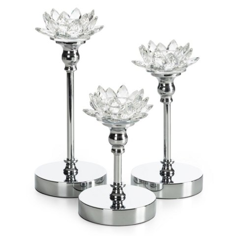 ŚWIECZNIK DEKORACYJNY DALIA O 12 X 24 CM TRANSPARENTNY