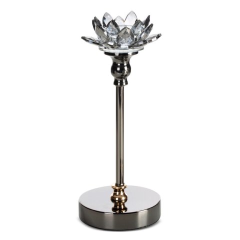 ŚWIECZNIK DEKORACYJNY DALIA O 12 X 29 CM CZARNY