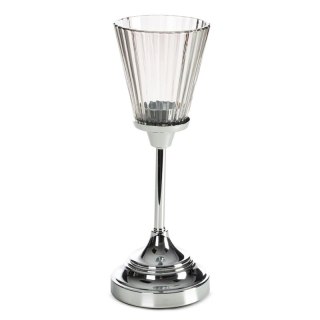 ŚWIECZNIK DEKORACYJNY ELANI (03) O 12 X 31 CM SREBRNY