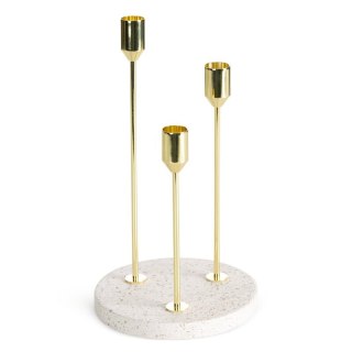 ŚWIECZNIK DEKORACYJNY KORI (01) O 15 X 26 CM KREMOWY