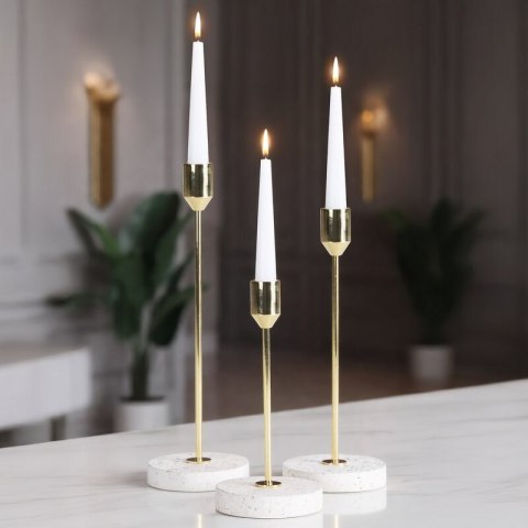 ŚWIECZNIK DEKORACYJNY KORI (02) O 8 X 18 CM KREMOWY