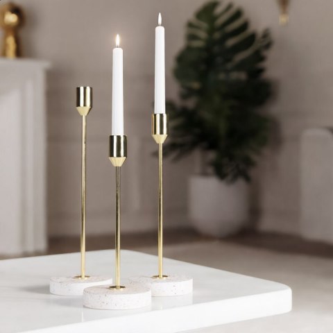 ŚWIECZNIK DEKORACYJNY KORI (02) O 8 X 18 CM KREMOWY