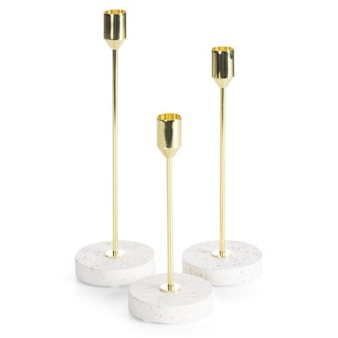 ŚWIECZNIK DEKORACYJNY KORI (04) O 8 X 26 CM KREMOWY