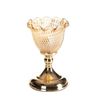 ŚWIECZNIK DEKORACYJNY LUISA (01) O 13 X 21 CM ZŁOTY