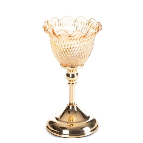 ŚWIECZNIK DEKORACYJNY LUISA (02) O 13 X 26 CM ZŁOTY