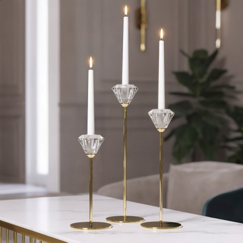 ŚWIECZNIK DEKORACYJNY SALMA (01) O 8 X 19 CM TRANSPARENTNY