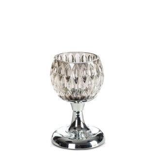 ŚWIECZNIK DEKORACYJNY ZARIA O 11 X 17 CM SREBRNY