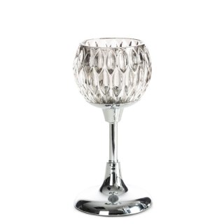 ŚWIECZNIK DEKORACYJNY ZARIA O 11 X 22 CM SREBRNY