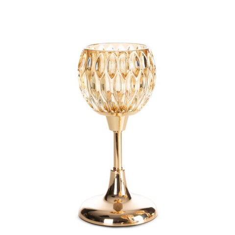 ŚWIECZNIK DEKORACYJNY ZARIA O 11 X 22 CM ZŁOTY