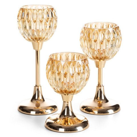 ŚWIECZNIK DEKORACYJNY ZARIA O 11 X 22 CM ZŁOTY