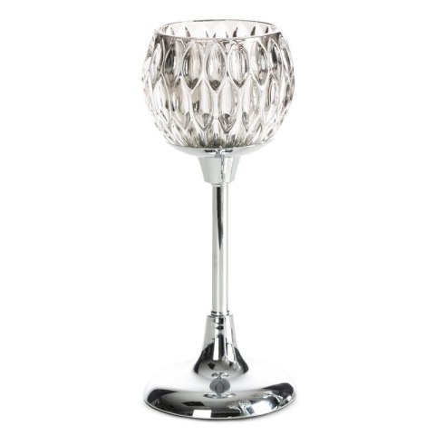 ŚWIECZNIK DEKORACYJNY ZARIA O 11 X 27 CM SREBRNY