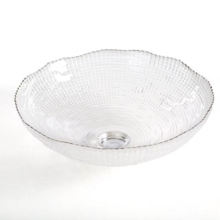 SZKLANA MISA DEKORACYJNA DAISY (01) O 25 X 9 CM BIAŁY