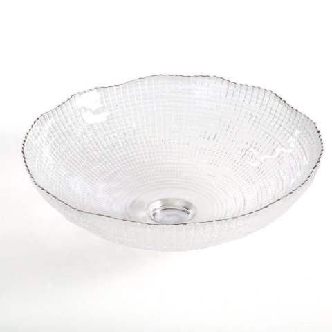 SZKLANA MISA DEKORACYJNA DAISY (01) O 25 X 9 CM BIAŁY