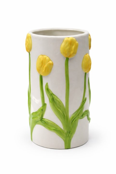 WAZON CERAMICZNY Z ŻÓŁTYMI TULIPANAMI