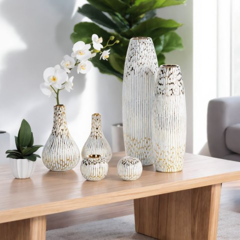 WAZON DEKORACYJNY ANDREA (01) O 14 X 25 CM BIAŁY