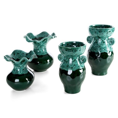 WAZON DEKORACYJNY DINA O 22 X 25 CM ZIELONY