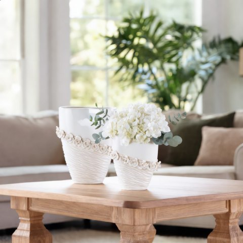 WAZON DEKORACYJNY ELIANA (04) 27 X 13 X 32 CM KREMOWY