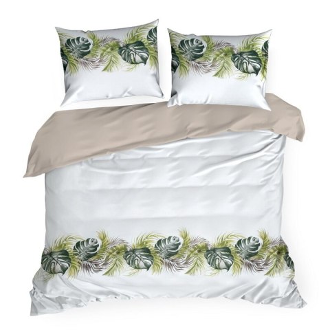 KOMPLET POŚCIELI BAWEŁNIANEJ AMBER 140 X 200 CM BIAŁY