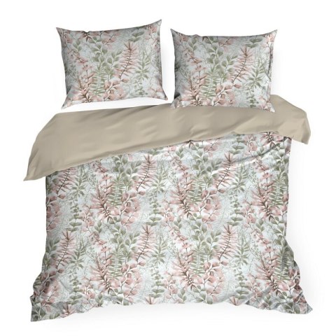 KOMPLET POŚCIELI BAWEŁNIANEJ FREESIA 140 X 200 CM PUDROWY RÓŻ