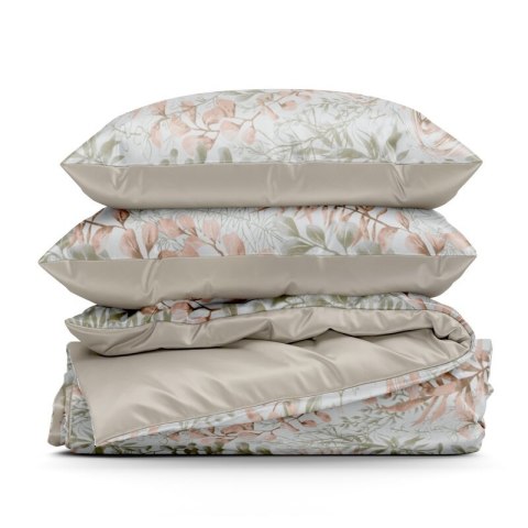 KOMPLET POŚCIELI BAWEŁNIANEJ FREESIA 160 X 200 CM PUDROWY RÓŻ