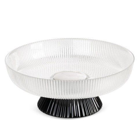 SZKLANA PATERA DEKORACYJNA NELI (01) O 30 X 12 CM BIAŁY