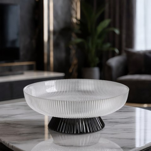 SZKLANA PATERA DEKORACYJNA NELI (01) O 30 X 12 CM BIAŁY