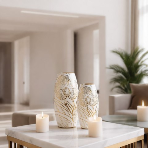 WAZON DEKORACYJNY GLEN (01) O 14 X 30 CM BIAŁY