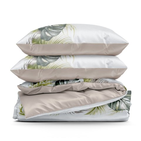 KOMPLET POŚCIELI BAWEŁNIANEJ AMBER 220 X 200 CM BIAŁY