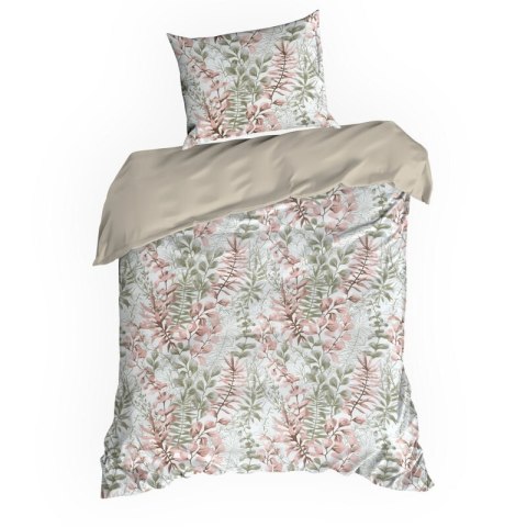 KOMPLET POŚCIELI BAWEŁNIANEJ FREESIA 220 X 200 CM PUDROWY RÓŻ