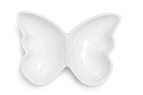 TALERZ MOTYL CERAMICZNY BIAŁY
