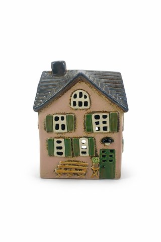DOMEK CERAMICZNY NA T-LIGHT RÓŻOWY