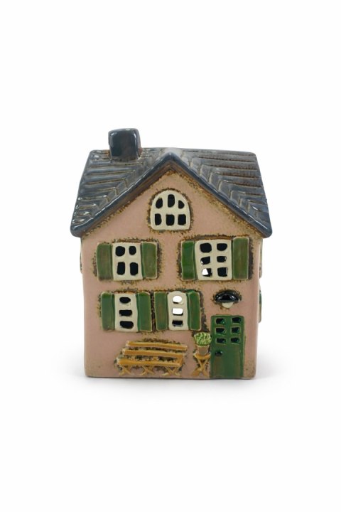 DOMEK CERAMICZNY NA T-LIGHT RÓŻOWY