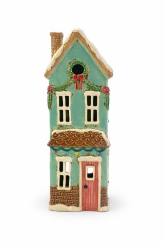 DOMEK CERAMICZNY NA T-LIGHT TURKUSOWY