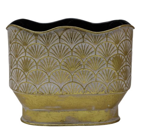 DONICZKA METALOWA BEŻOWO-ZŁOTA ŚREDNIA